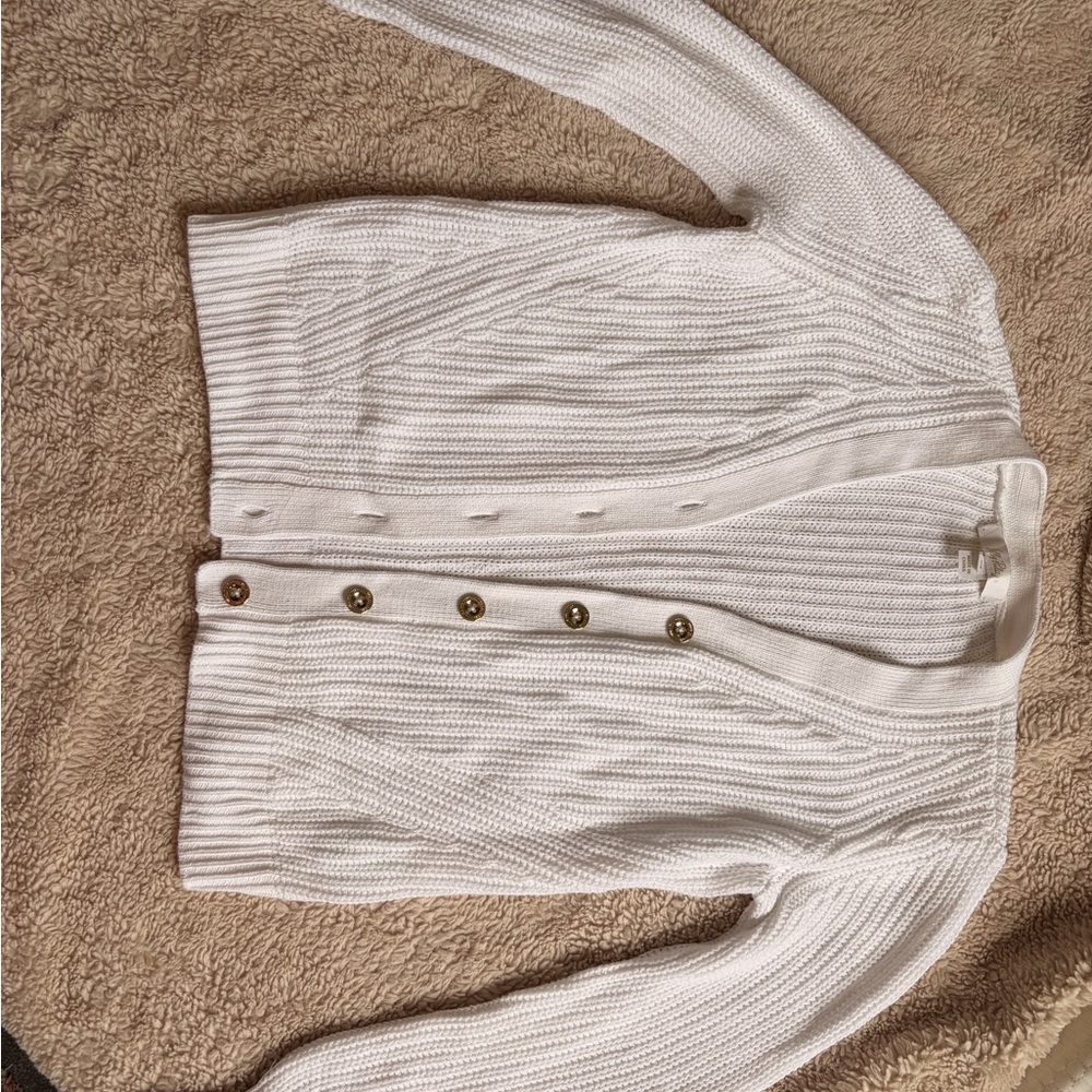 Lilly Pulitzer White Button-Up Cardigan